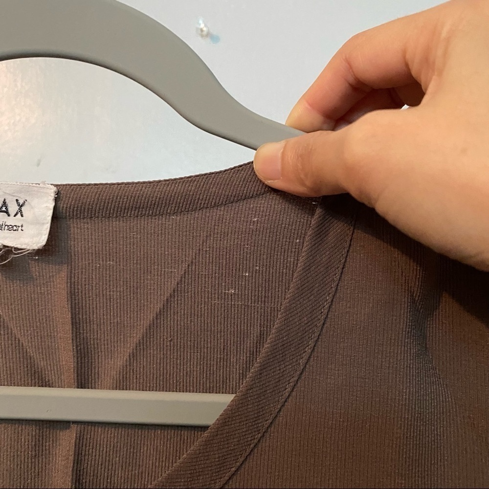 FLAX Brown Silk Lightweight Shirt Size Medium - Picture 7 of 7